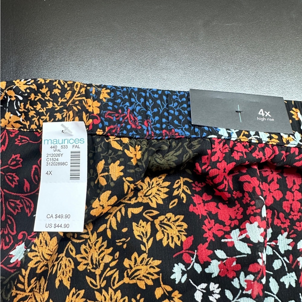 Maurices Floral Patchwork Maxi Skirt 4X Multicolor Faux Wrap Boho Western - Picture 8 of 11